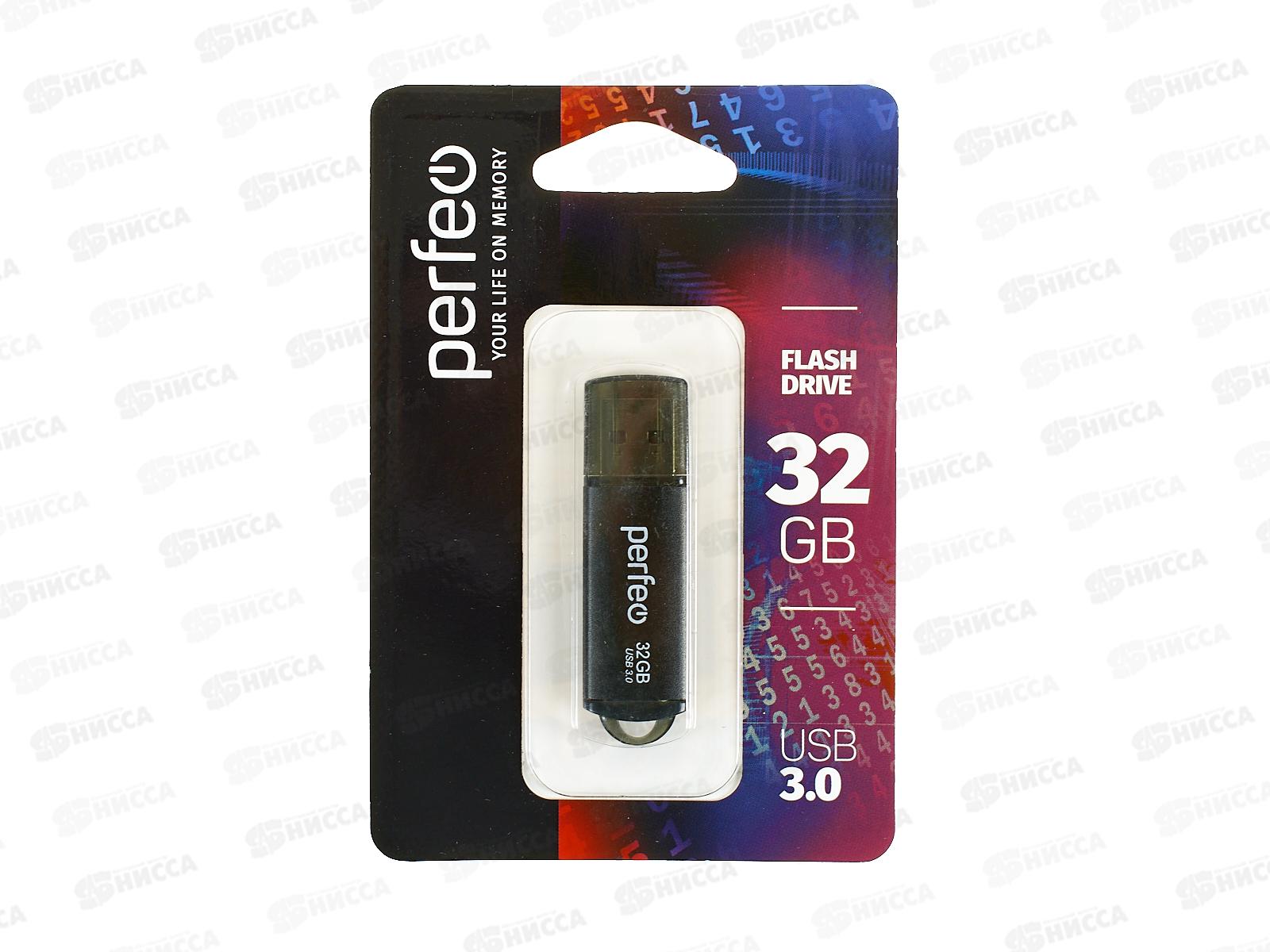 Флэш-карта USB 3.0 Perfeo  32GB C14 Black metal series