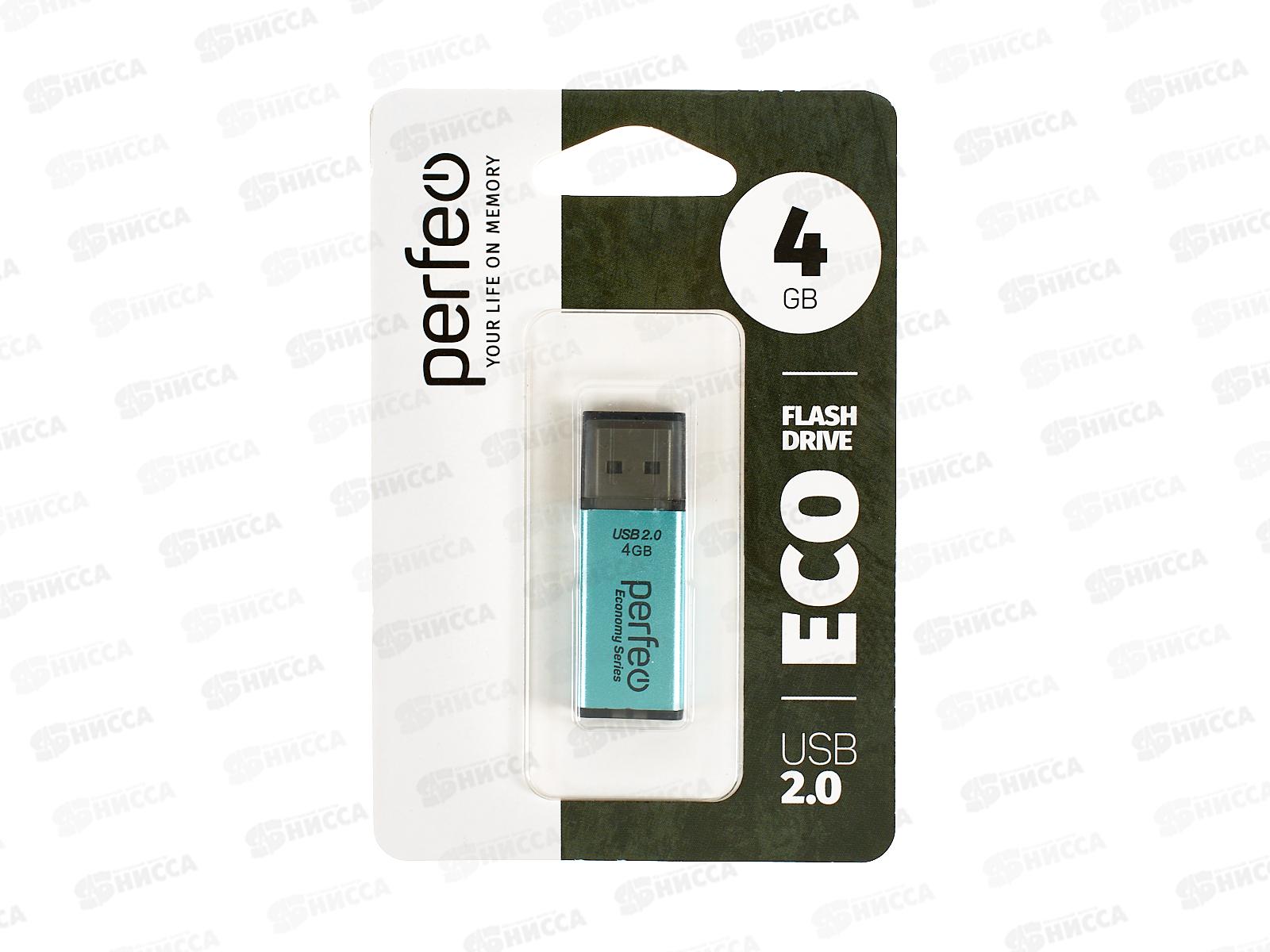 Флеш-карта Perfeo USB  4Gb E03 Green economy series