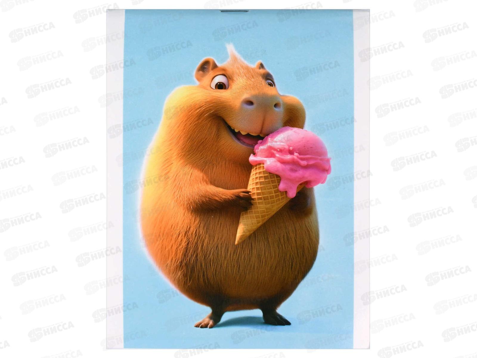 Блокнот 40л ФЕН А6 Капибара с мороженым., 71603 *5/80