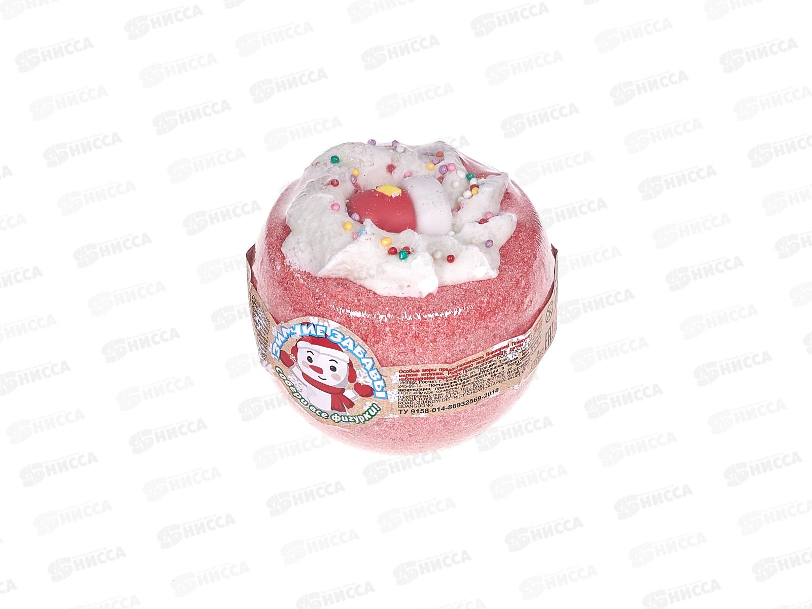Шипучая соль для ванн 160г чаша с пеной и игрушкой Зимние забавы НГ 25 *14