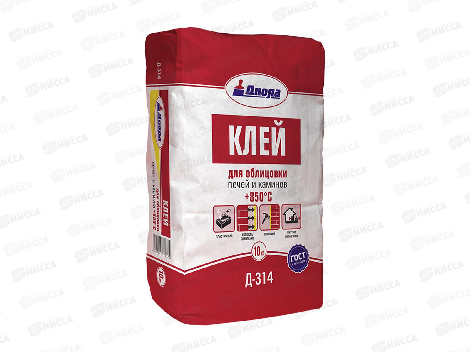 Клей для облицовки печей и каминов +850С Д-314 10кг