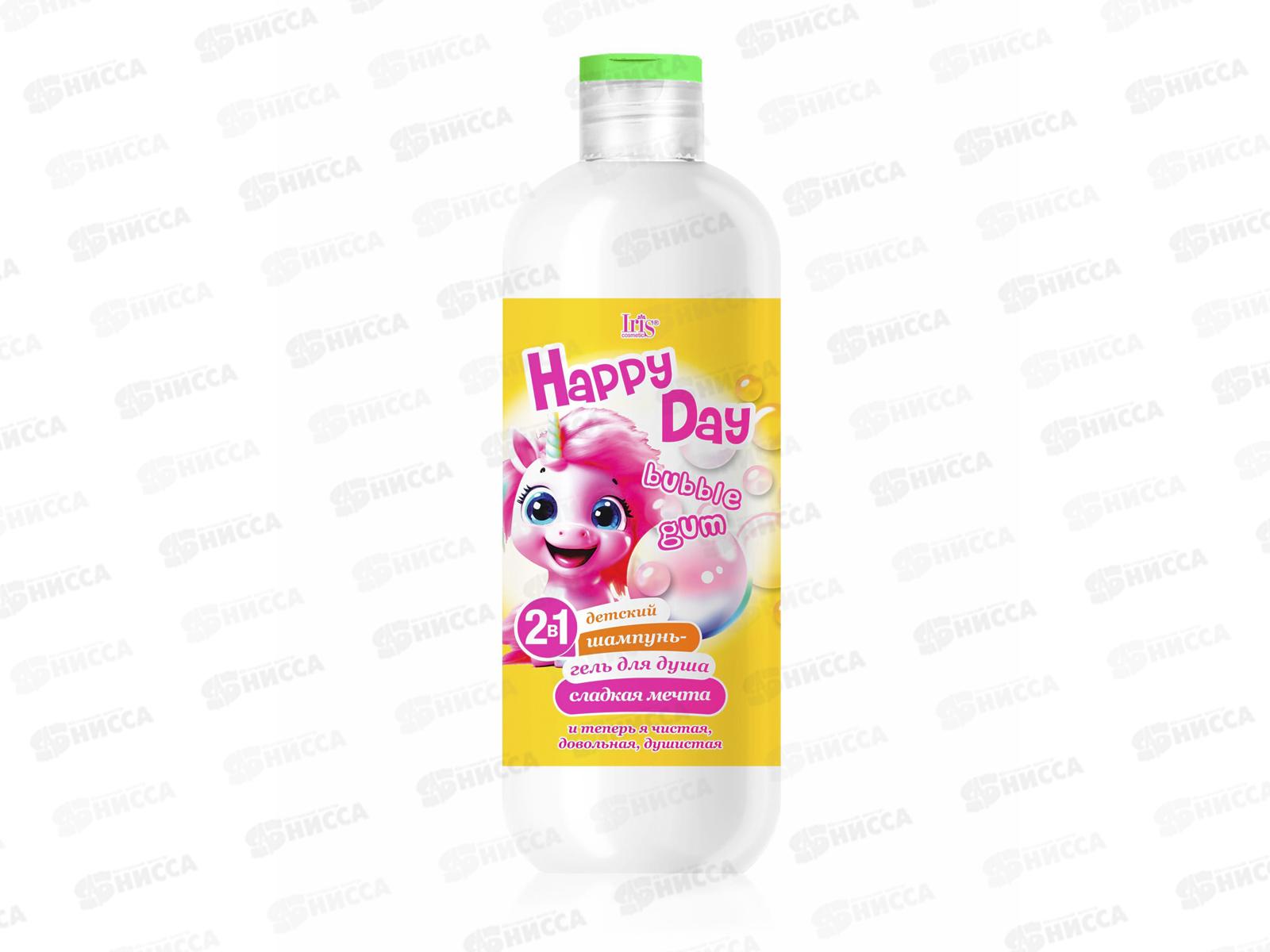IRIS Happy Day детский шампунь-гель душ 2в1 Сладкая мечта 500мл *8