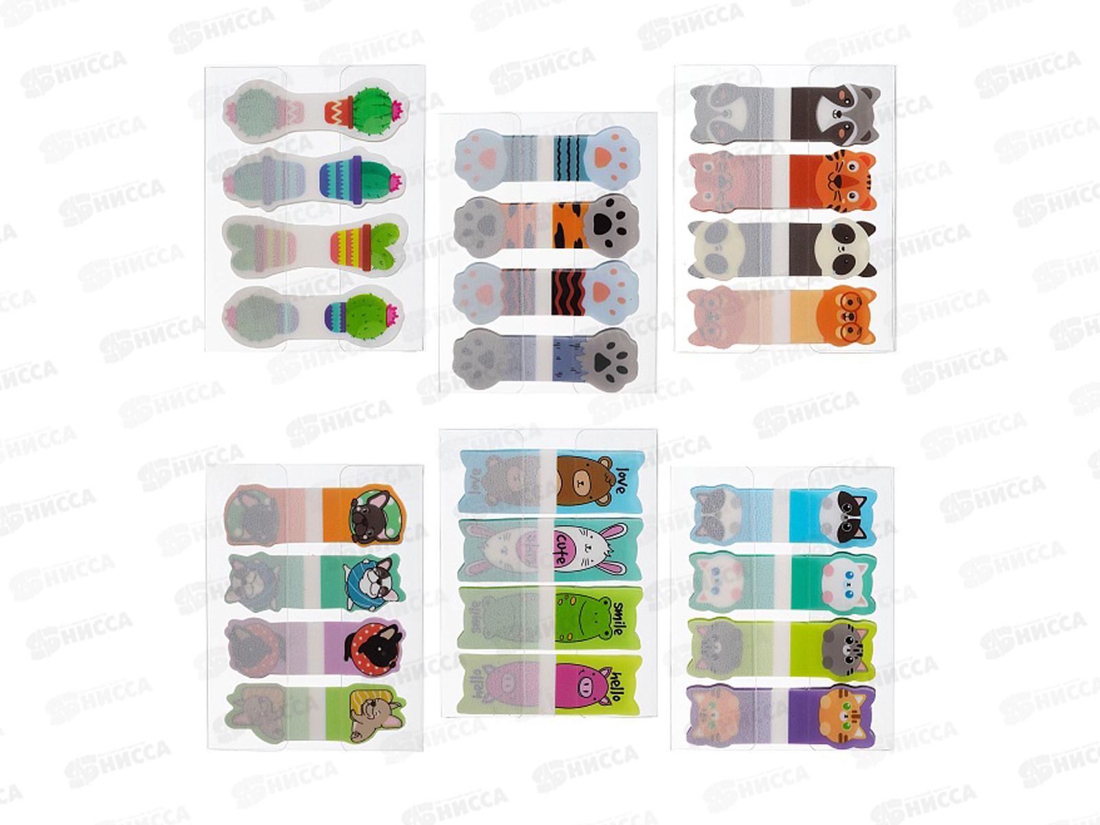 Закладки самокл. Cute Stories фиг 15*50мм, 4*25л, пласт., 090922 *30