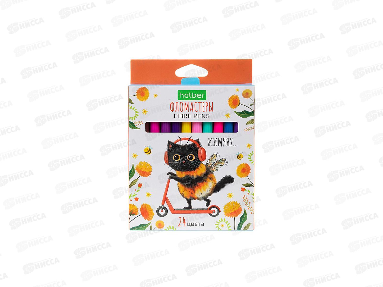 Фломастеры 24цв. Hatber ECO ЖЖ-МЯУ, к/у, 093496 *12/96