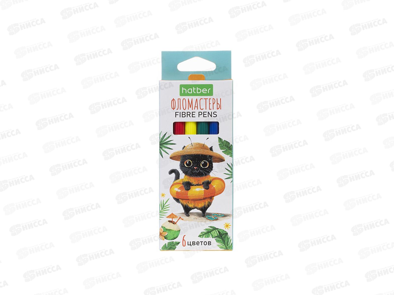 Фломастеры  6цв. Hatber ECO ЖЖ-МЯУ, к/у, 093493 *12/96