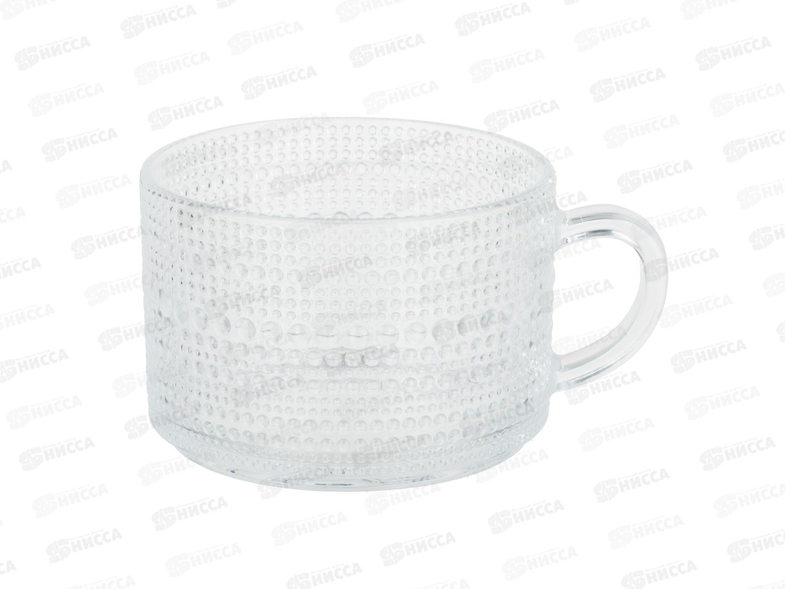 Кружка 380мл с рельефным узором, стекло, MILLIMI, 806-176   г