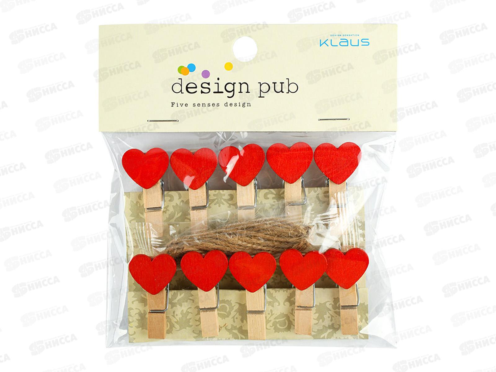 Прищепки декор. Сердечко 10шт  DV-H-646*12