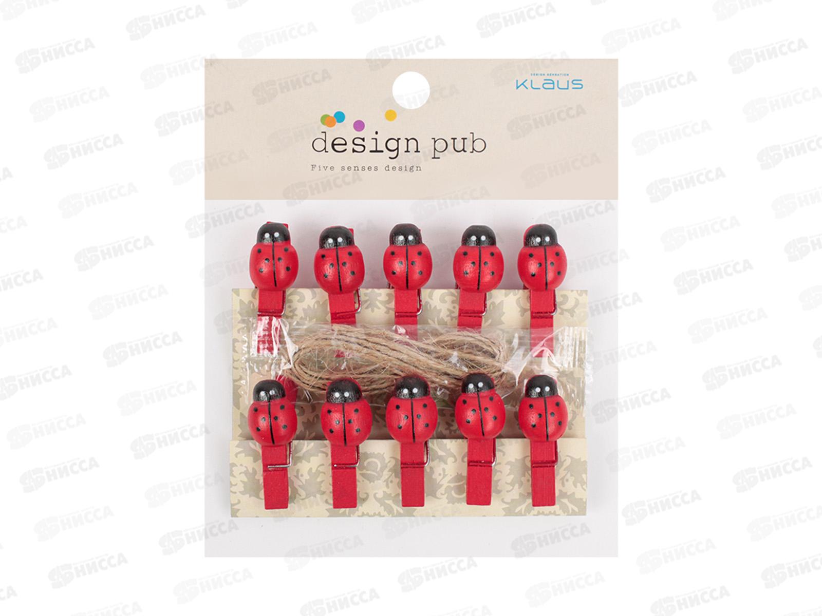 Прищепки декор. Божья коровка 10шт  DV-H-1795-1*12