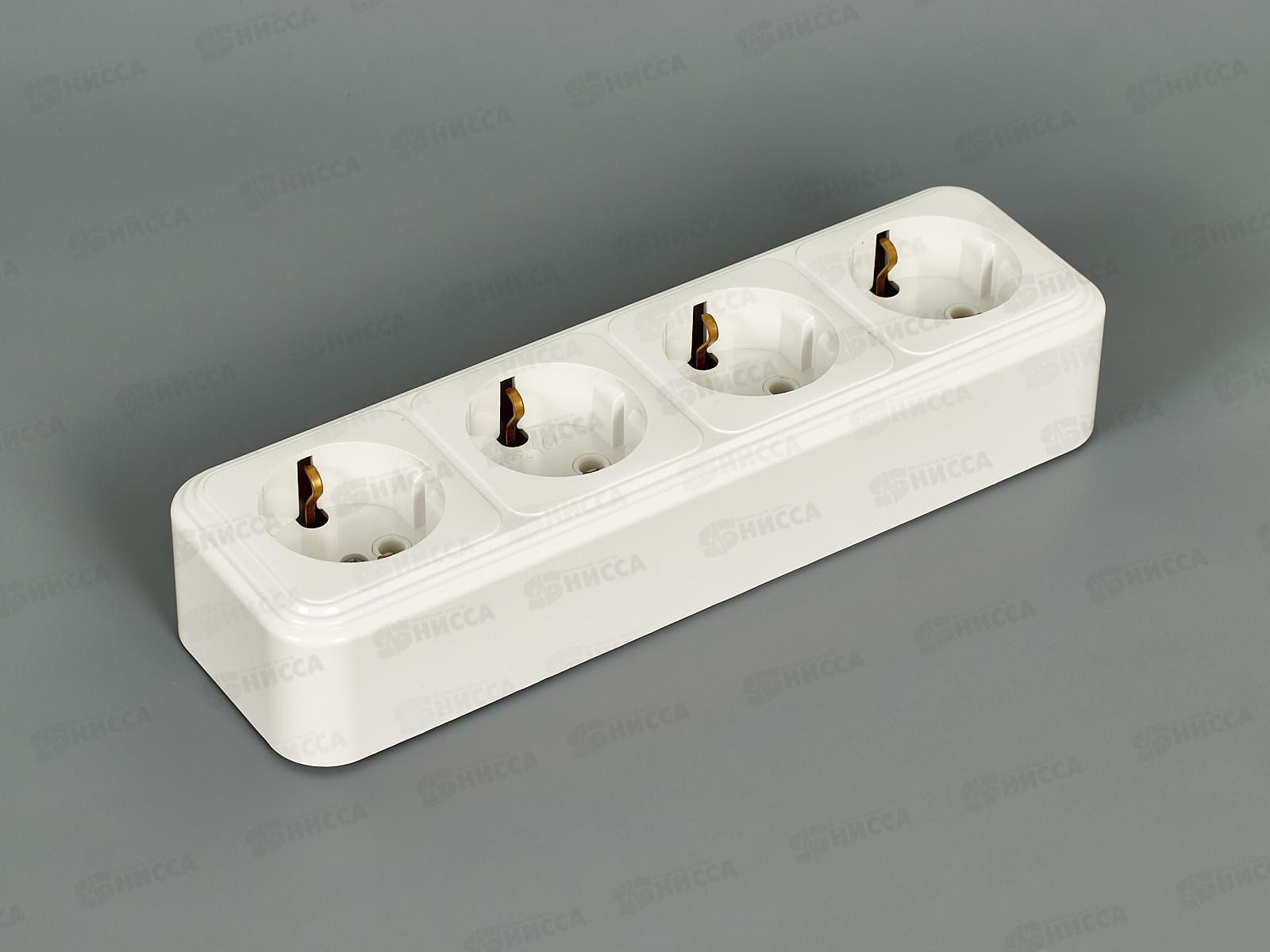 Розетка о/у з/к 4-х местн. RA-466Б (пластик) 466Б  ш