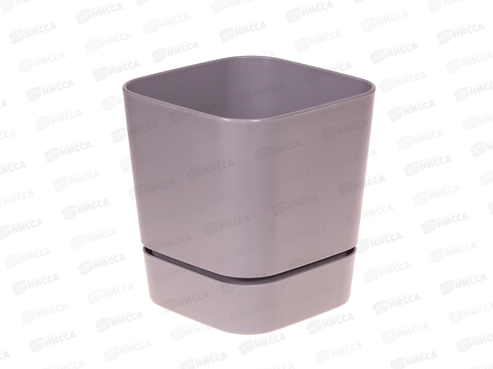 Горшок д/цветов Гранд 1,5л Серый-муссон, квадрат 12*12*12  ГРкв12-70  *8