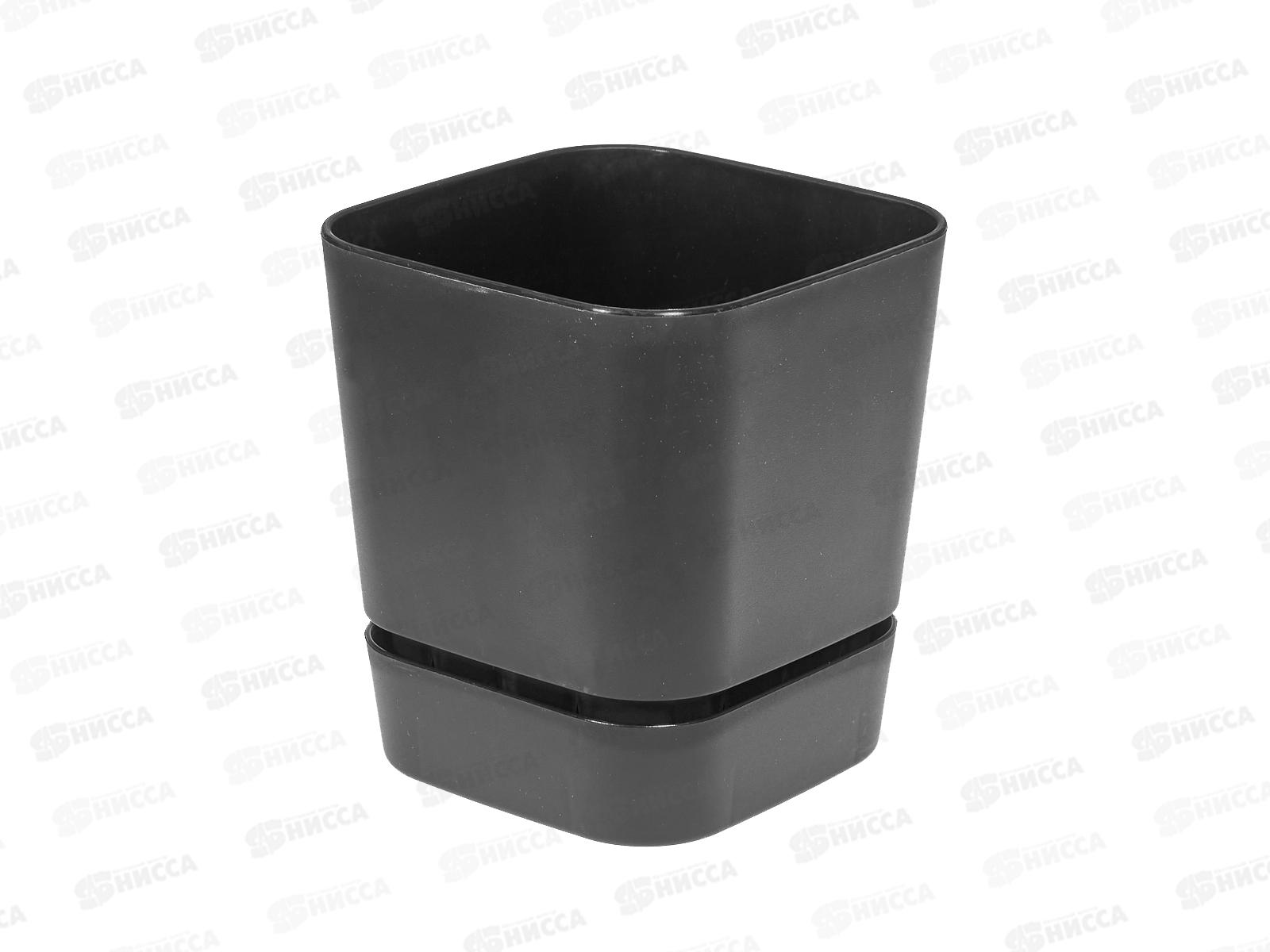 Горшок д/цветов Гранд 1,5л черный, квадрат 12*12*12 ГРкв12-75 *8