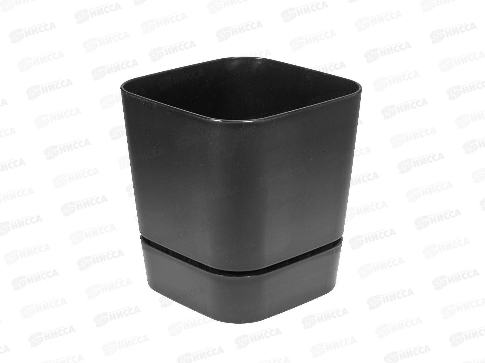 Горшок д/цветов Гранд 5,5л Черный, квадрат 19*19*20,5 ГРкв19-75 *6