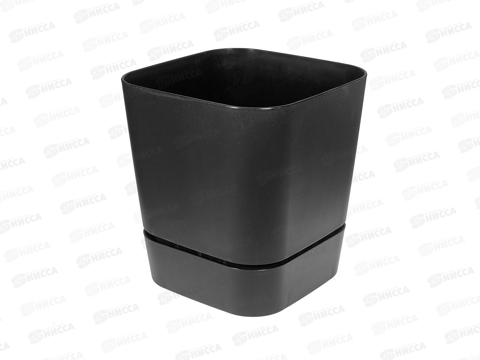 Горшок для цветов Гранд 12,6л Черный, квадрат 25,5*25,5*27 ГРкв25-75 *4