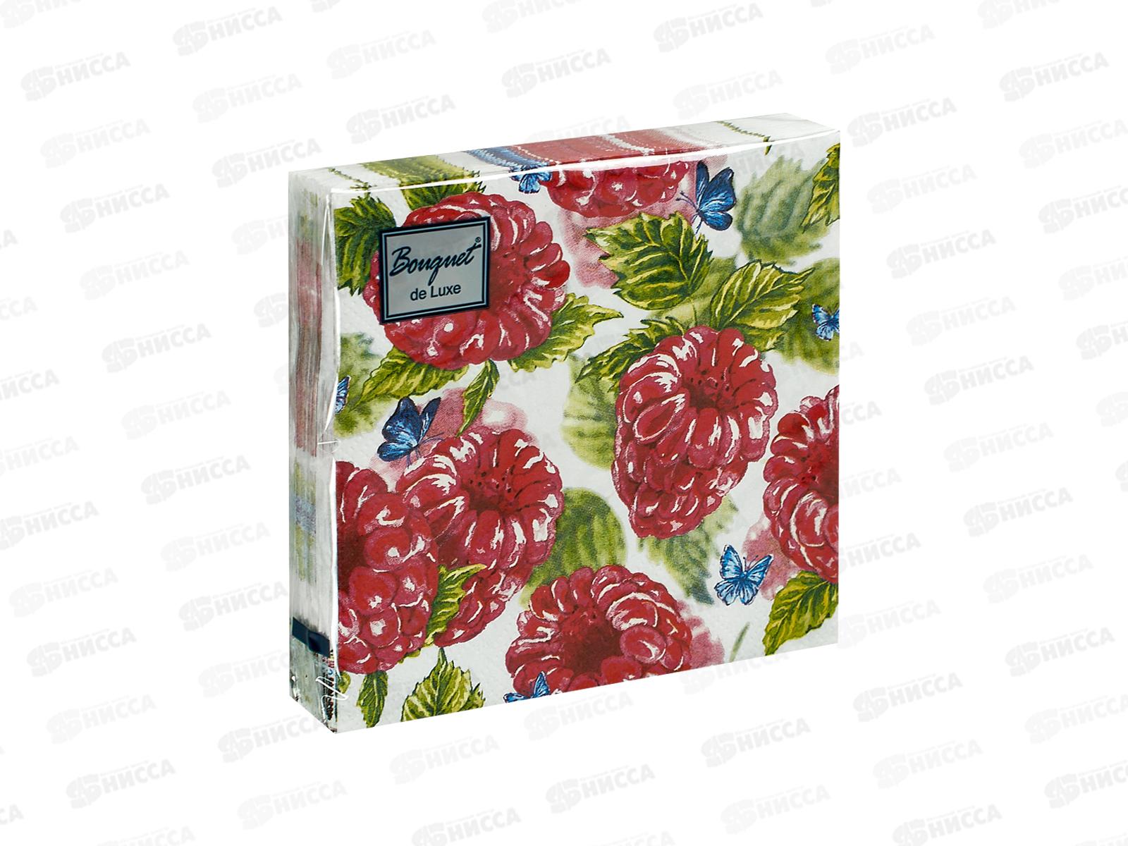 Салфетки 3сл 25л 24*24 Bouquet de Luxe Малинка,37092*15