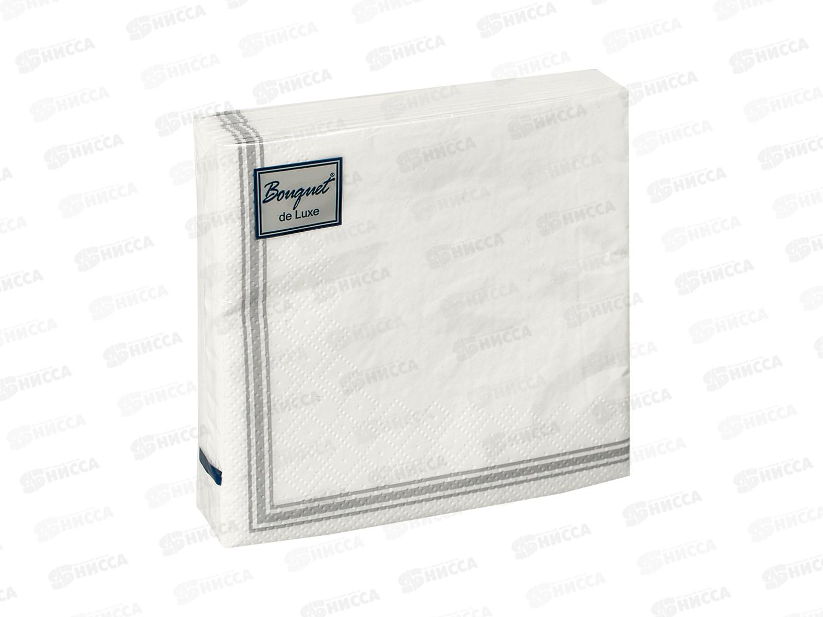 Салфетки 3-х слойные 25листов 24*24 Bouquet de Luxe Серебряная рамка,37889*15