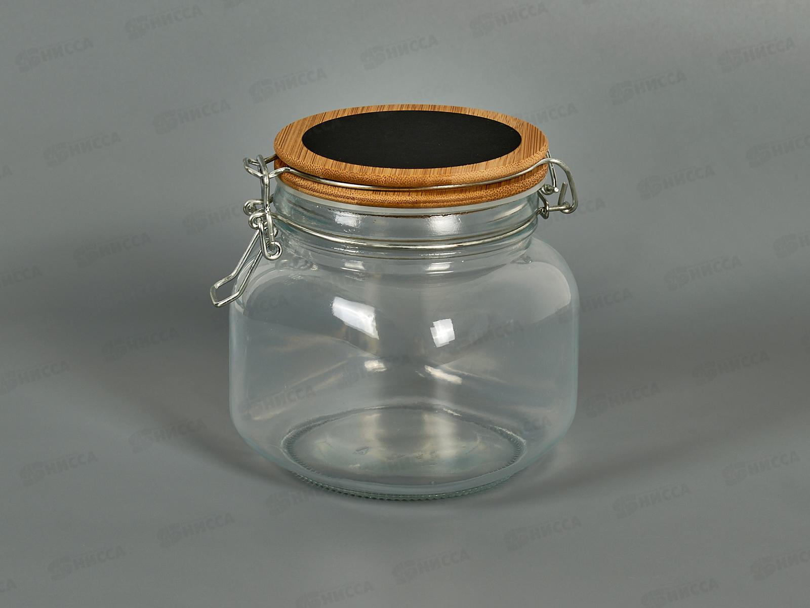 12Банка стеклянная с бамбук крышкой 11,5*11,5*12,3см 650мл 40107 *12