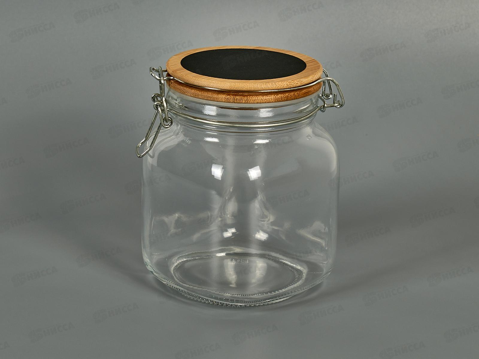 Банка стеклянная с бамбук крышкой 11,5*11,5*14,7см 1000мл 40108 *12
