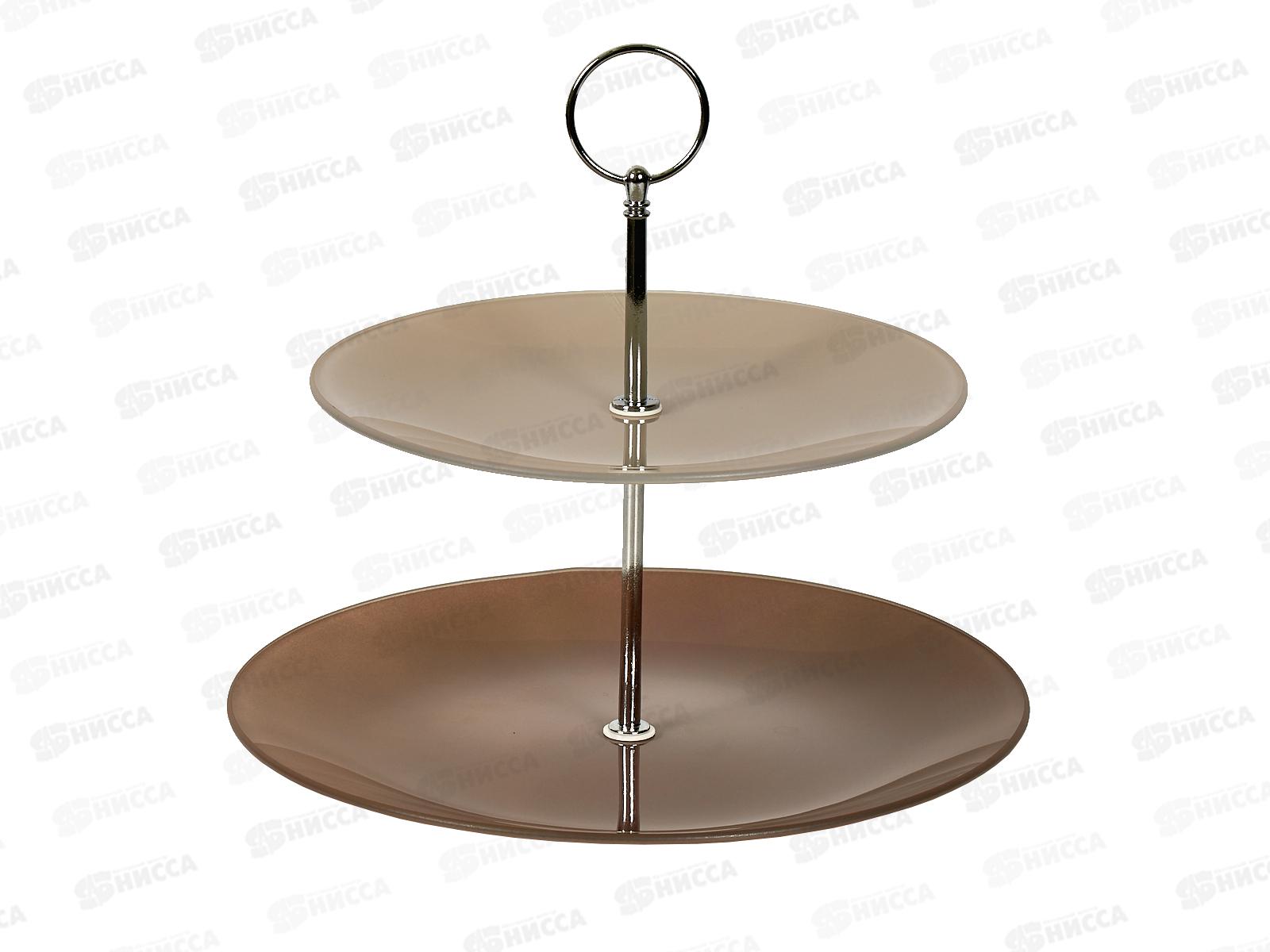 Тарелка 2х ярусная стеклянная 80122 *8