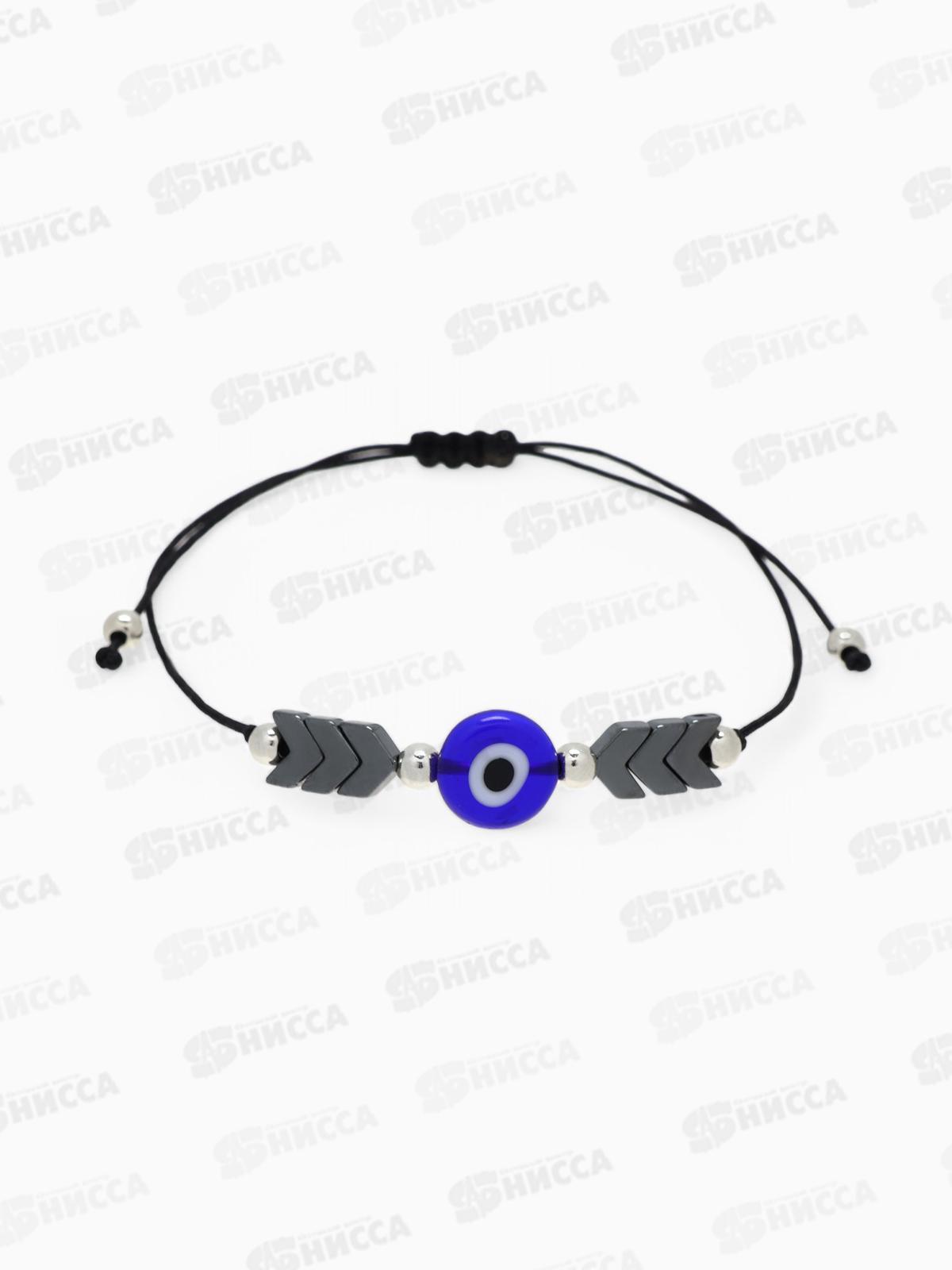 Браслет-оберег &quotГлазик&quot гематит, цвет черный в серебре, 10826399