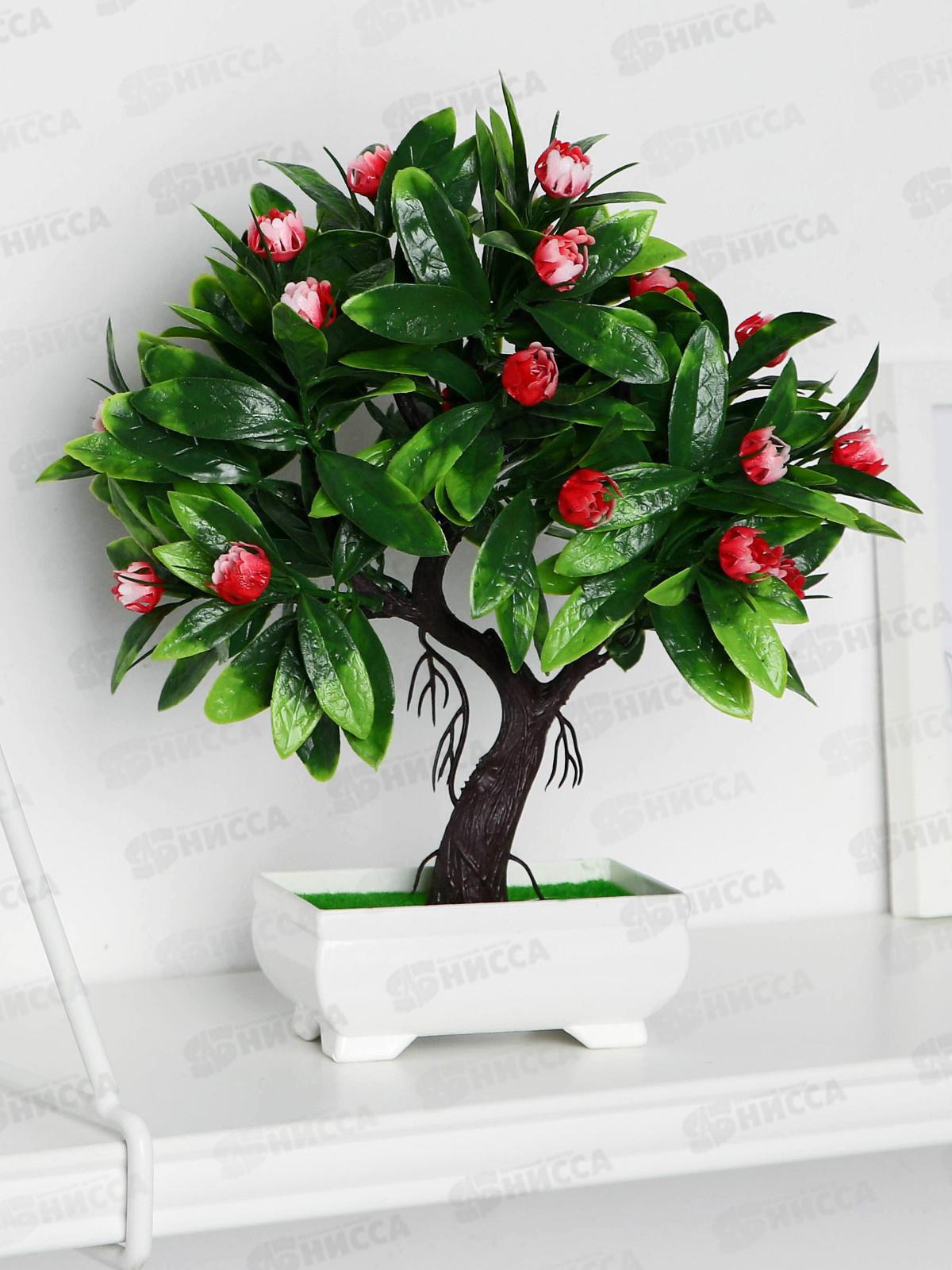 Бонсай в горшке &quotДеревце волнистые цветы&quot 10*24см микс 4142813