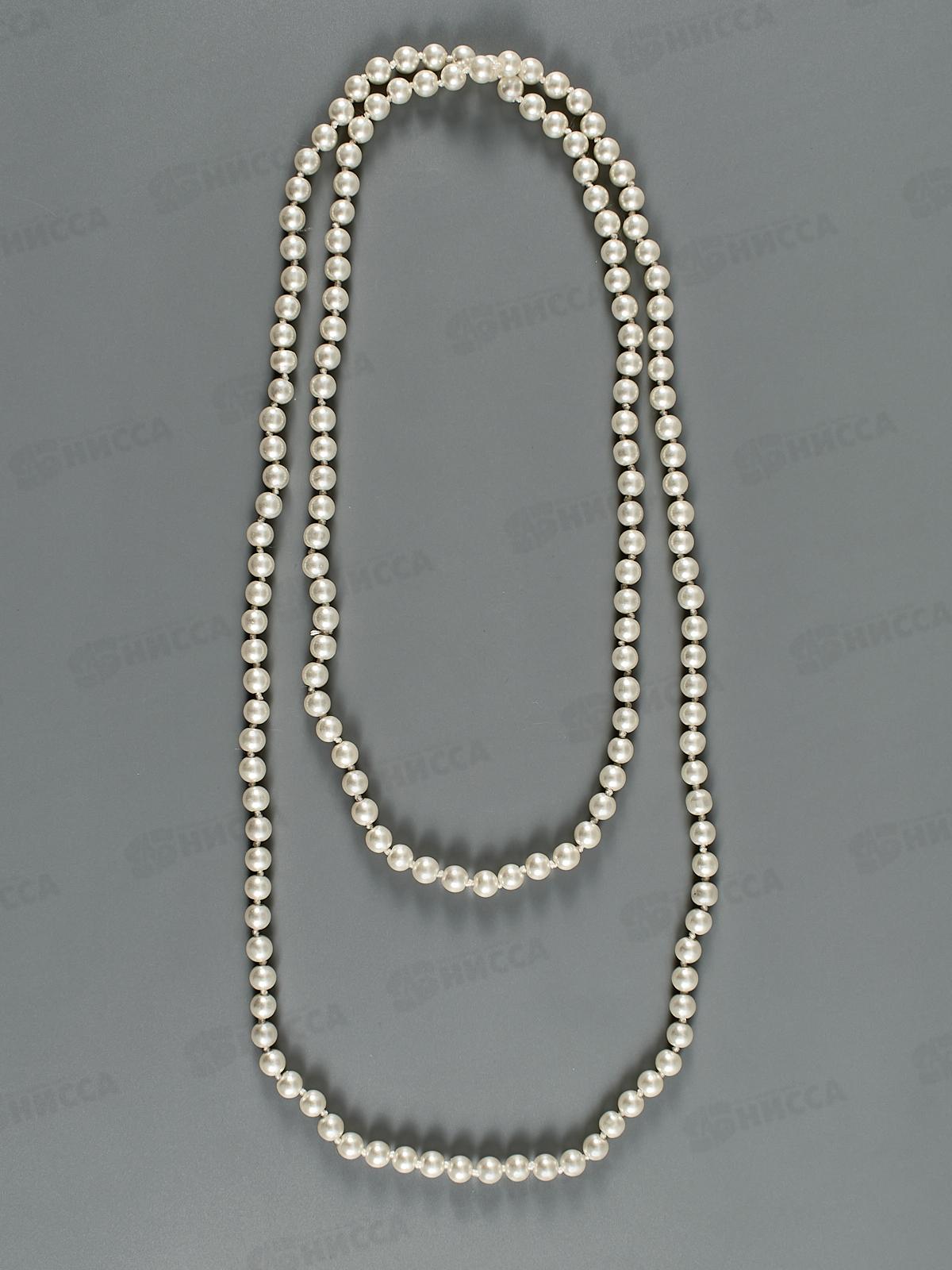 Бусы на елку 1,5м под жемчуг 8мм белый 5239394