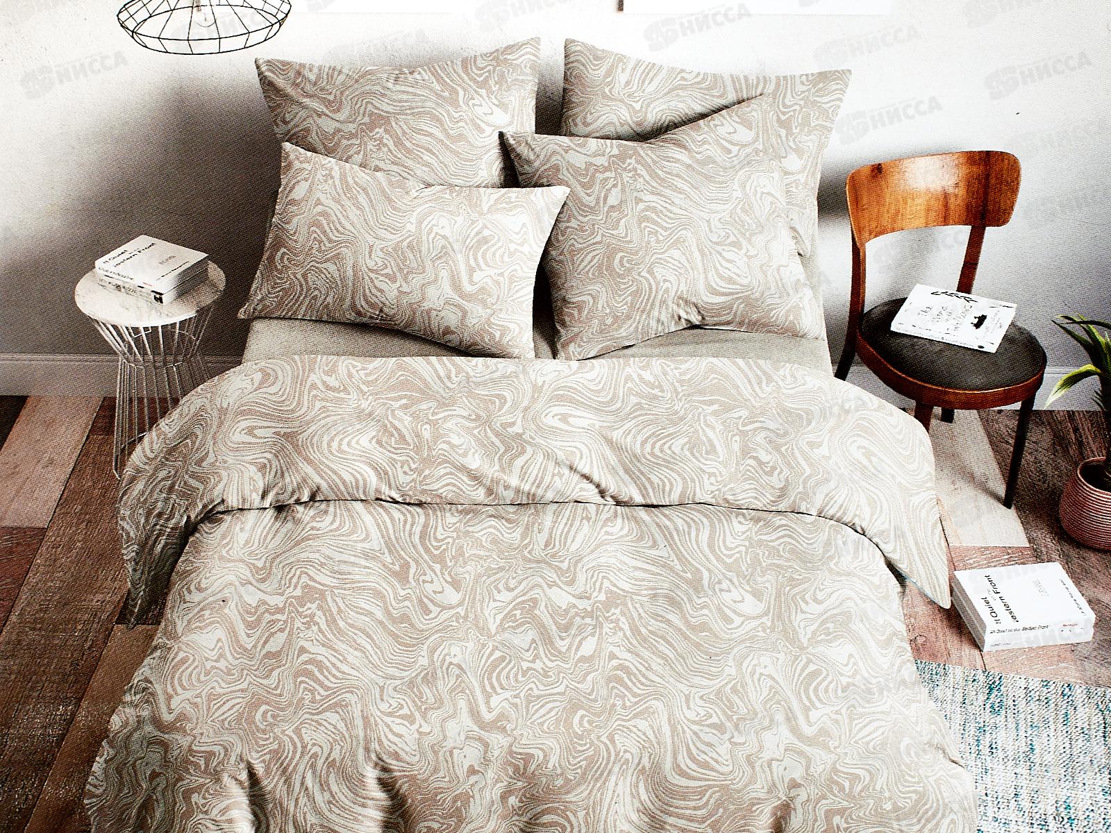 Комплект постельного белья 2,0сп с евро прост. Поплин 120гр НН Марбл 70*70 2шт