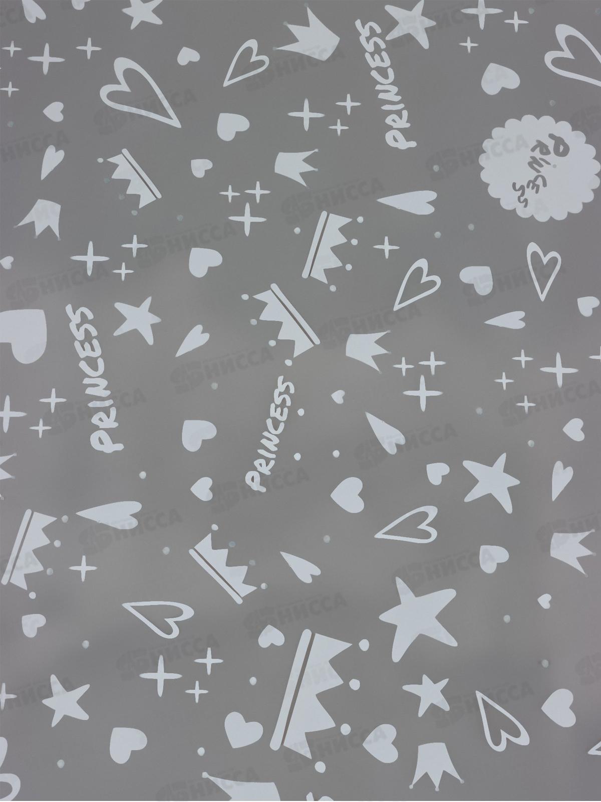 Пленка прозрачная с рис &quotПринцесса&quot белая 70см 200гр 10894768