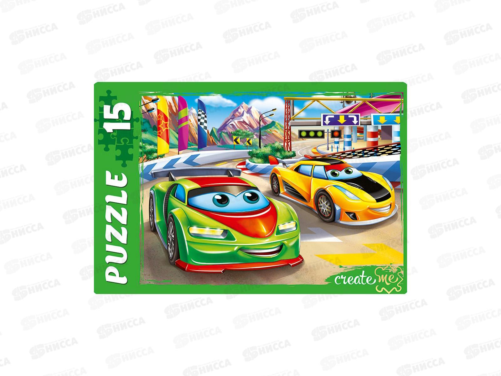 Пазлы-макси. 15 эл. Состязание машинок, ПУ15-0455  *24