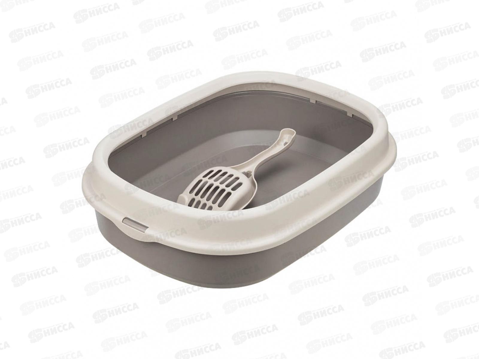 Лоток для кошек ЛЯ-МУРР М1832 480*355мм с низким бортом+совок капучино