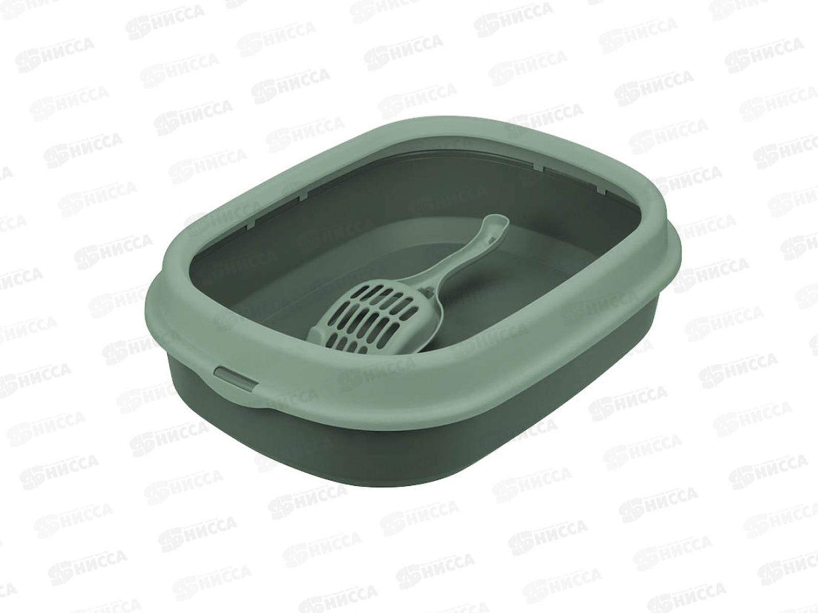 Лоток для кошек ЛЯ-МУРР М1832 480*355мм с низким бортом+совок нефритовый *4