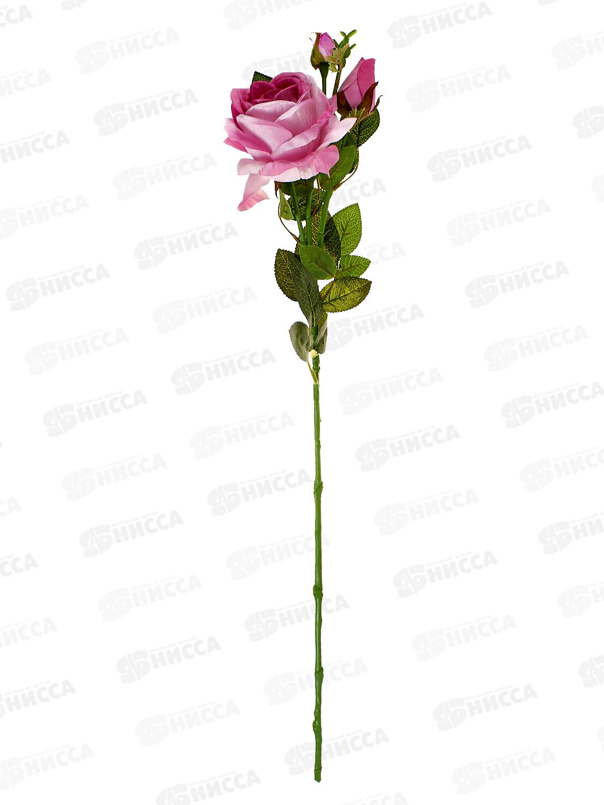 Цветы искусственные 66см Роза Вхите, розовый, 10104896