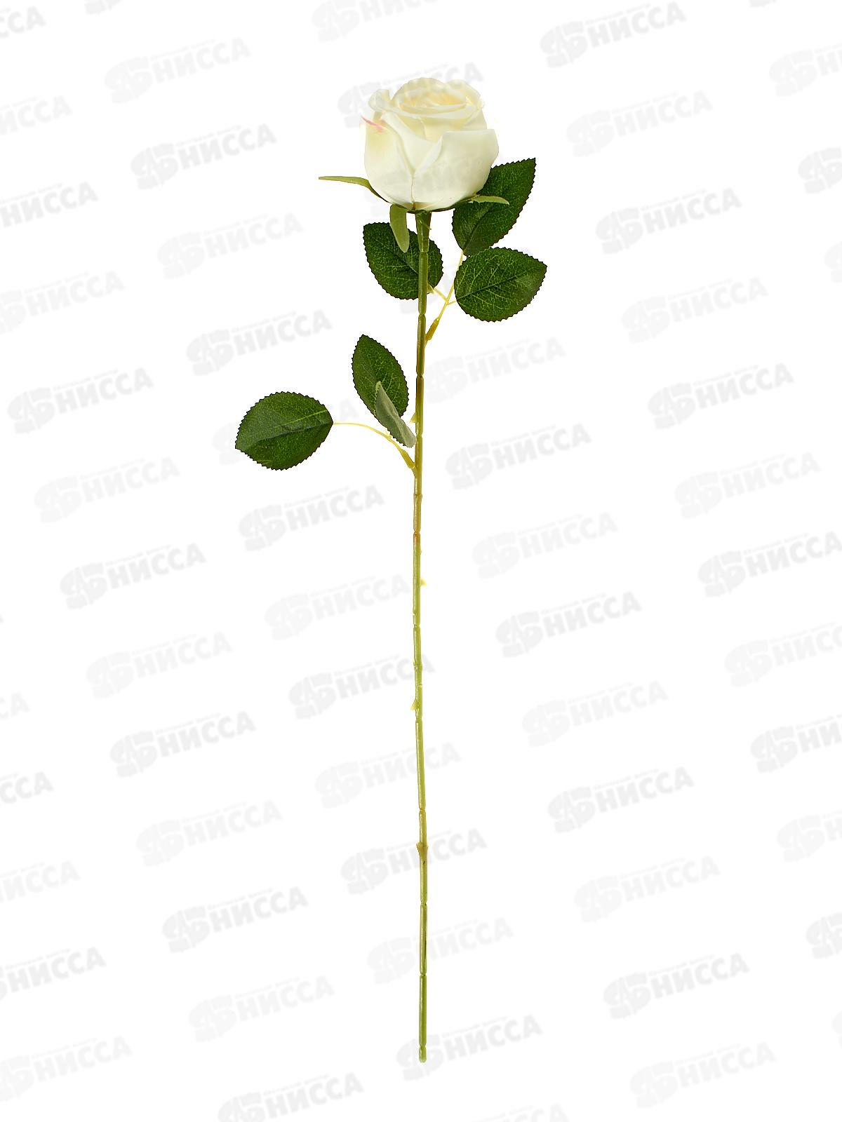 Цветы искусственные 50см Роза Вивальди, d-7см белый 10104939