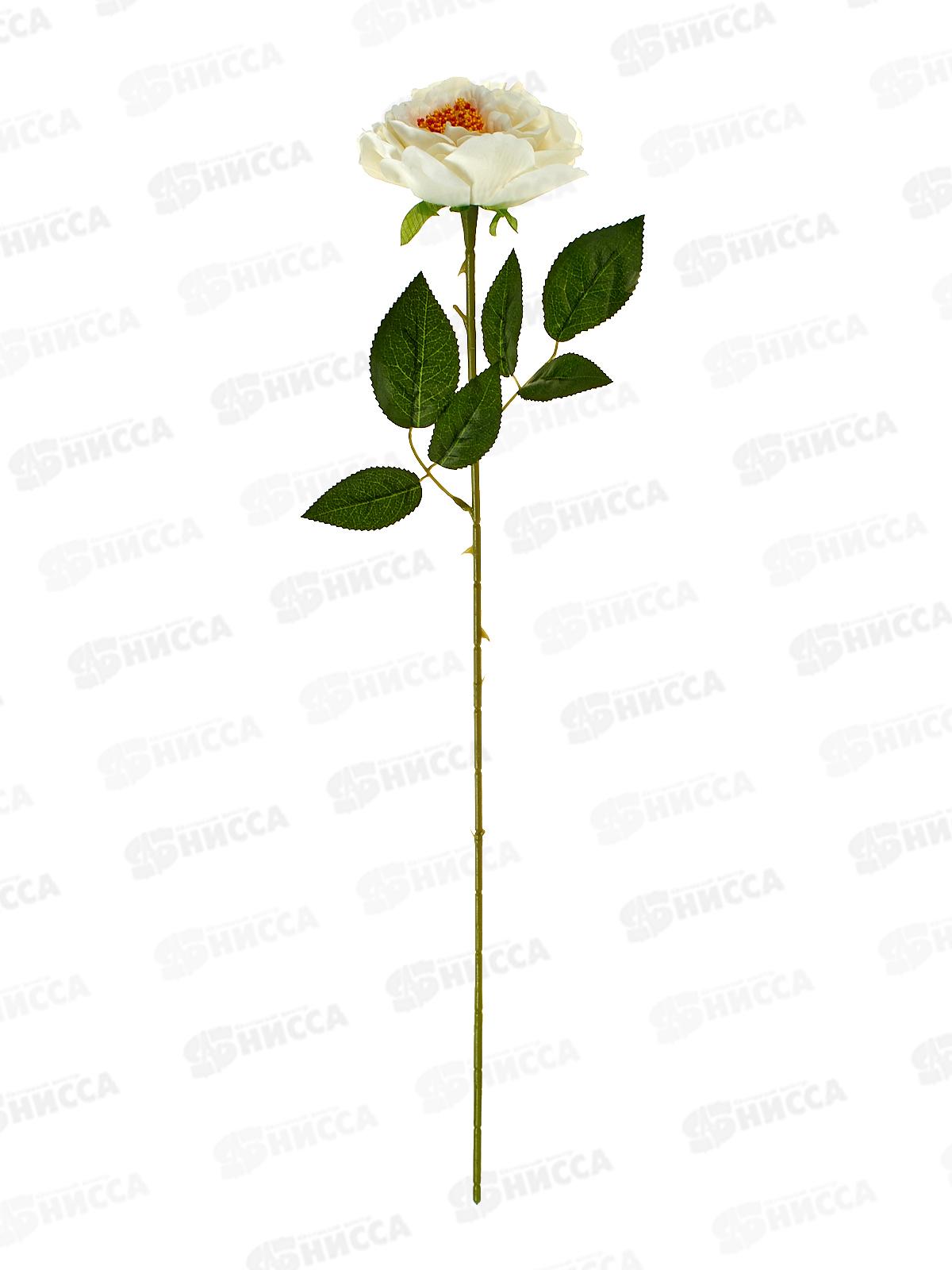 Цветы искусственные 55см Роза Претти, d-10см белый 10104964