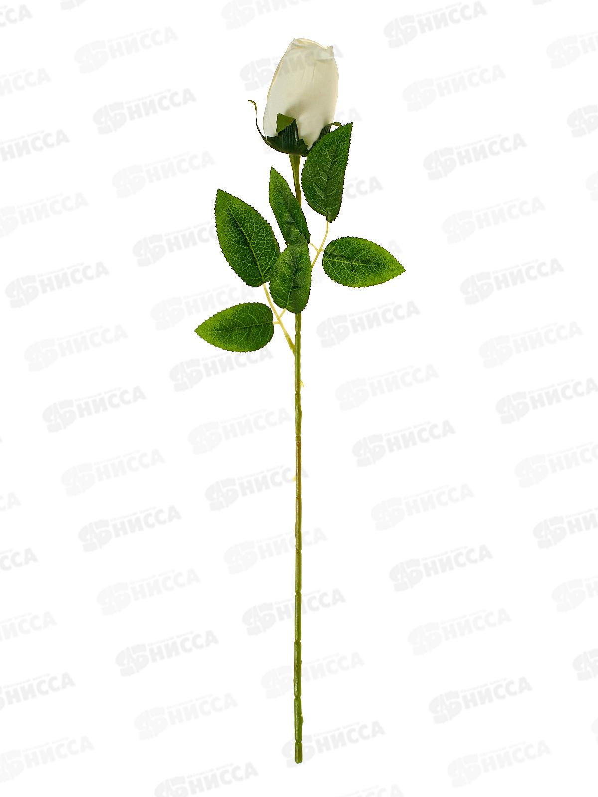 Цветы искусственные 43см Роза бутон бархат, d-7см белый 10526692