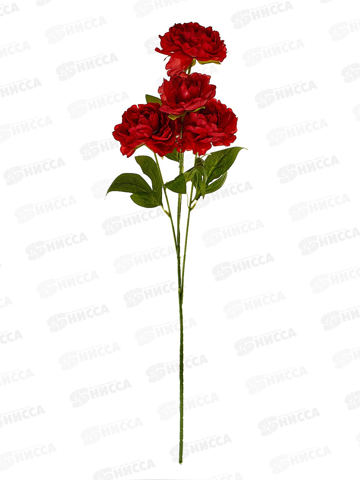 Цветы искусственные 74см Пион галант колор, d-10см красный 10709207
