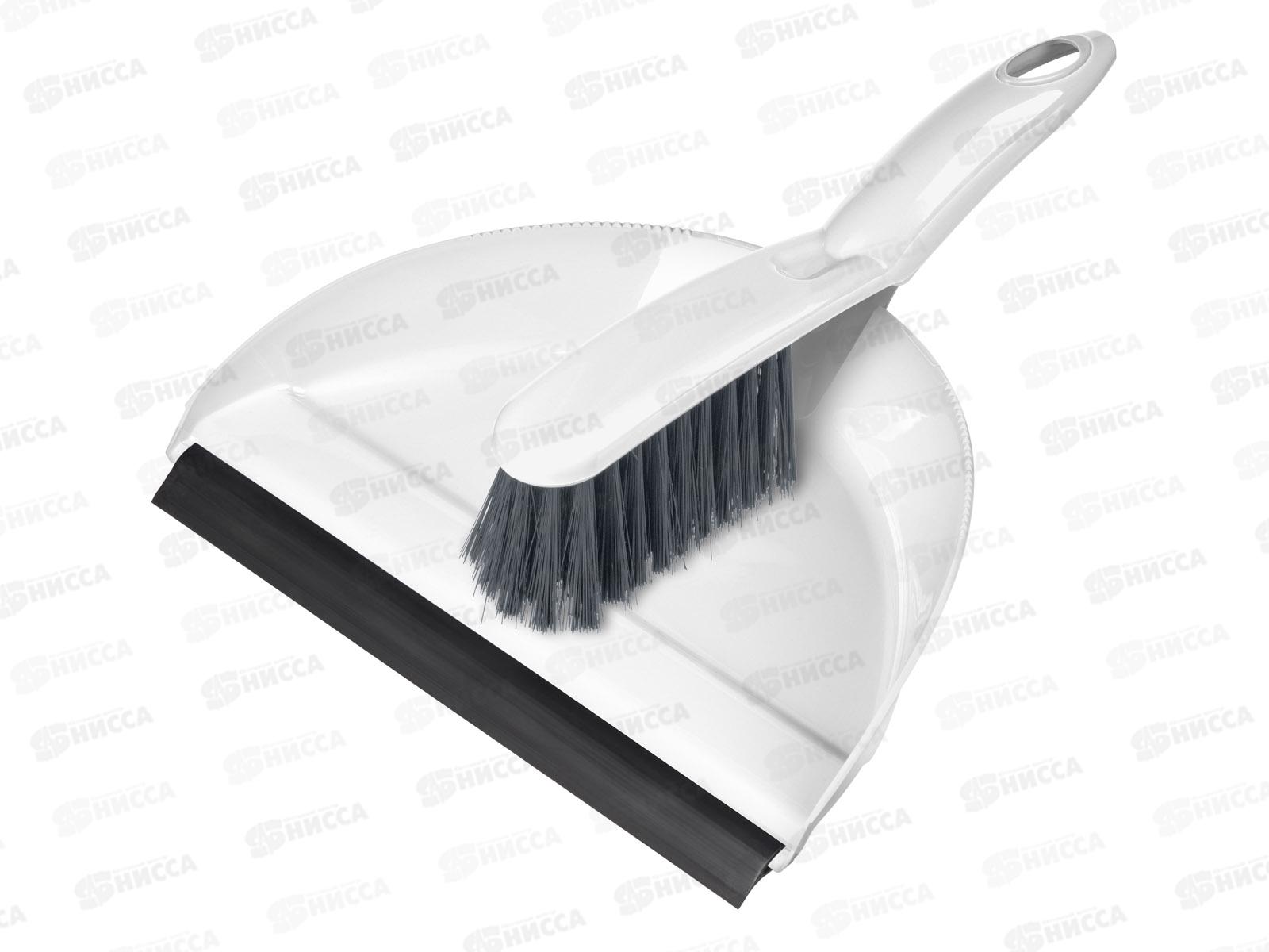 Комплект щетка-сметка &quotGood&quot с совком с кромкой белый 223200929/01