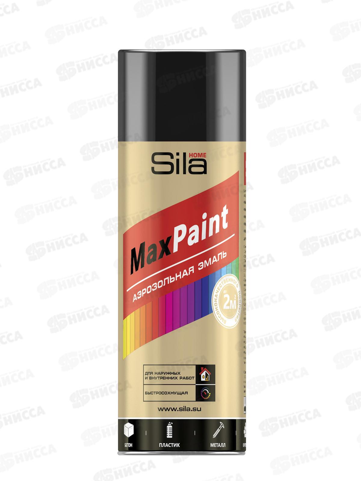 Эмаль SILA Home аэрозоль  520мл, черный глянцевый RAL9005 *12