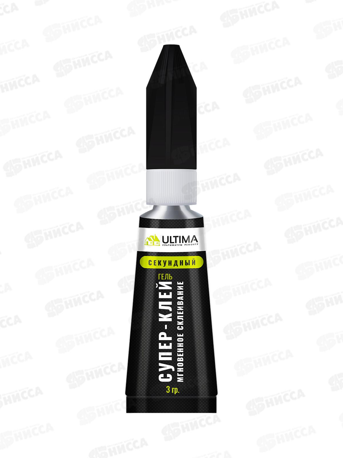 Супер клей ULTIMA гель секундный   3г модифицированный цианакрилат, прозрачный *12/576