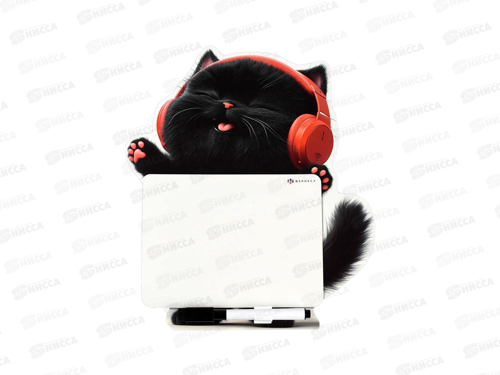 Доска магнитная ФЕН с полем д/рис. Котенок в наушниках 224*260см,71227