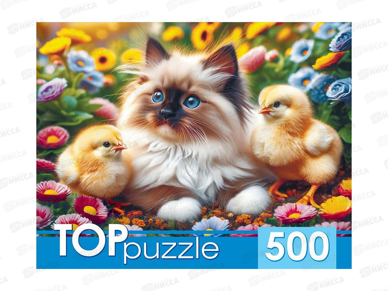 ПАЗ 500эл. TOPpuzzle, ХТП500-8744 Котенок и цыплята *10