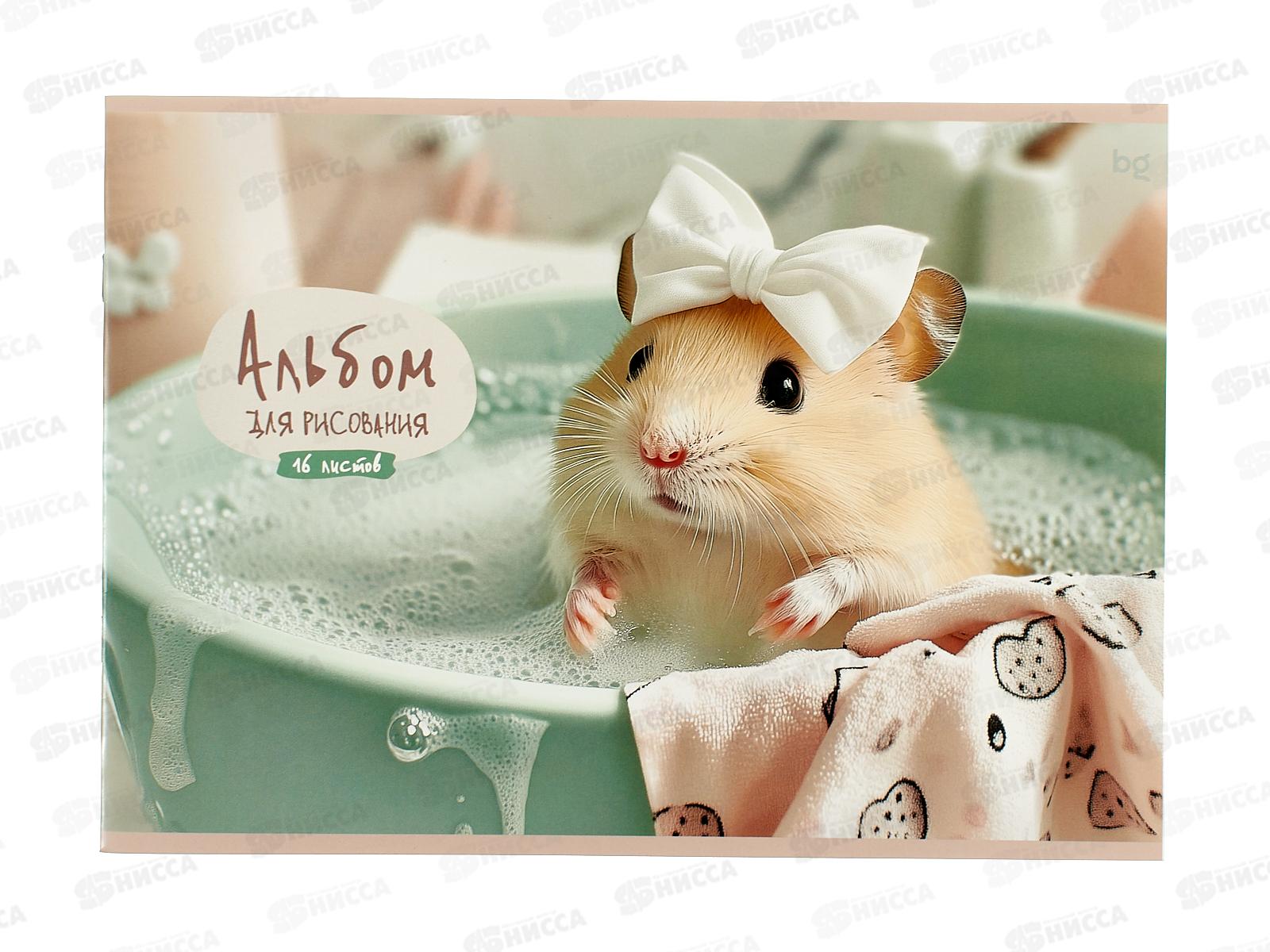 Альбом д/рис.16л BG Леди Хомяк. А4 на скрепке 08588 *64