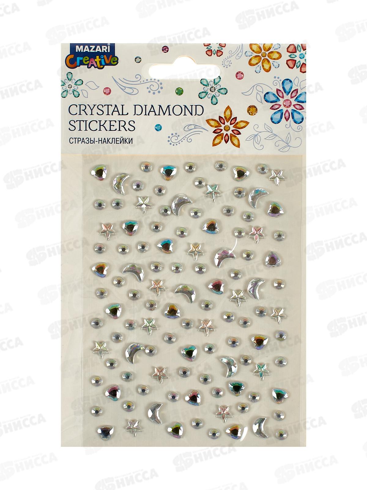Наклейки-стразы пластиковые. асс. 6диз. 9,2*15,5 М-20454 *12