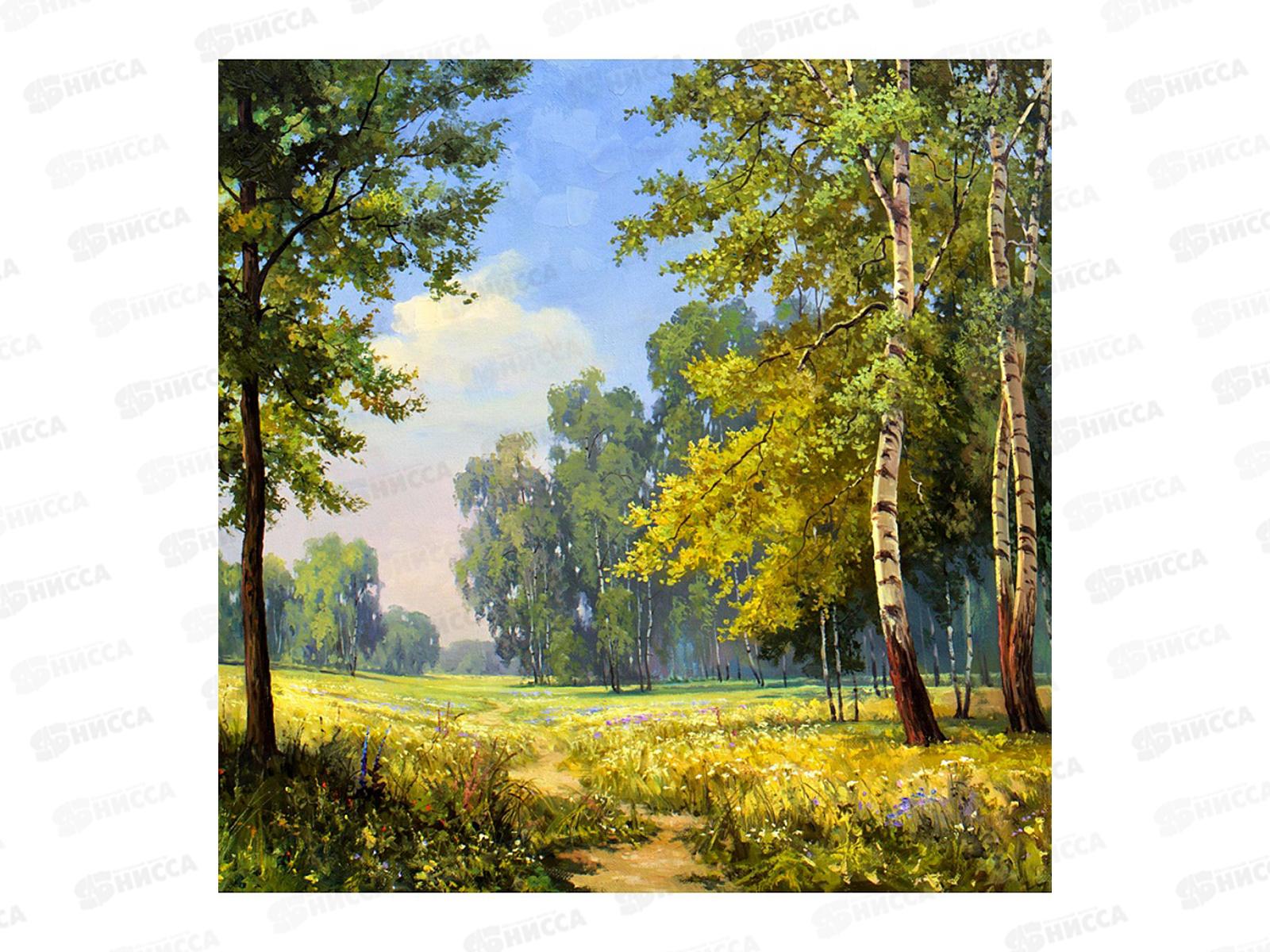 Алмаз. мозаика (класс.) 20х20см Берёзовая роща, НД-0892 на картоне