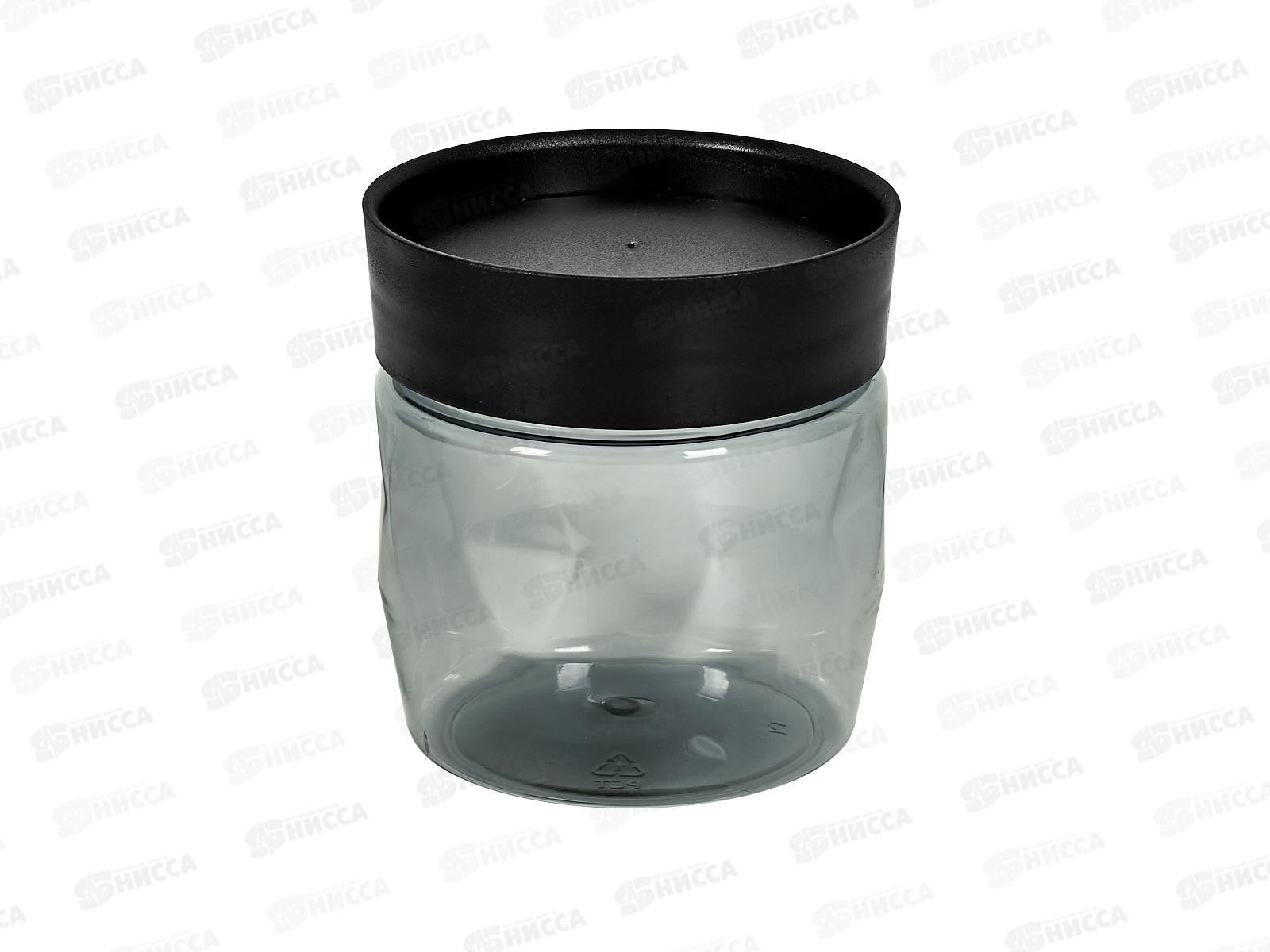 Банка 0,5л для сыпучих продуктов Plast Team BLACK круглая РТ170110621