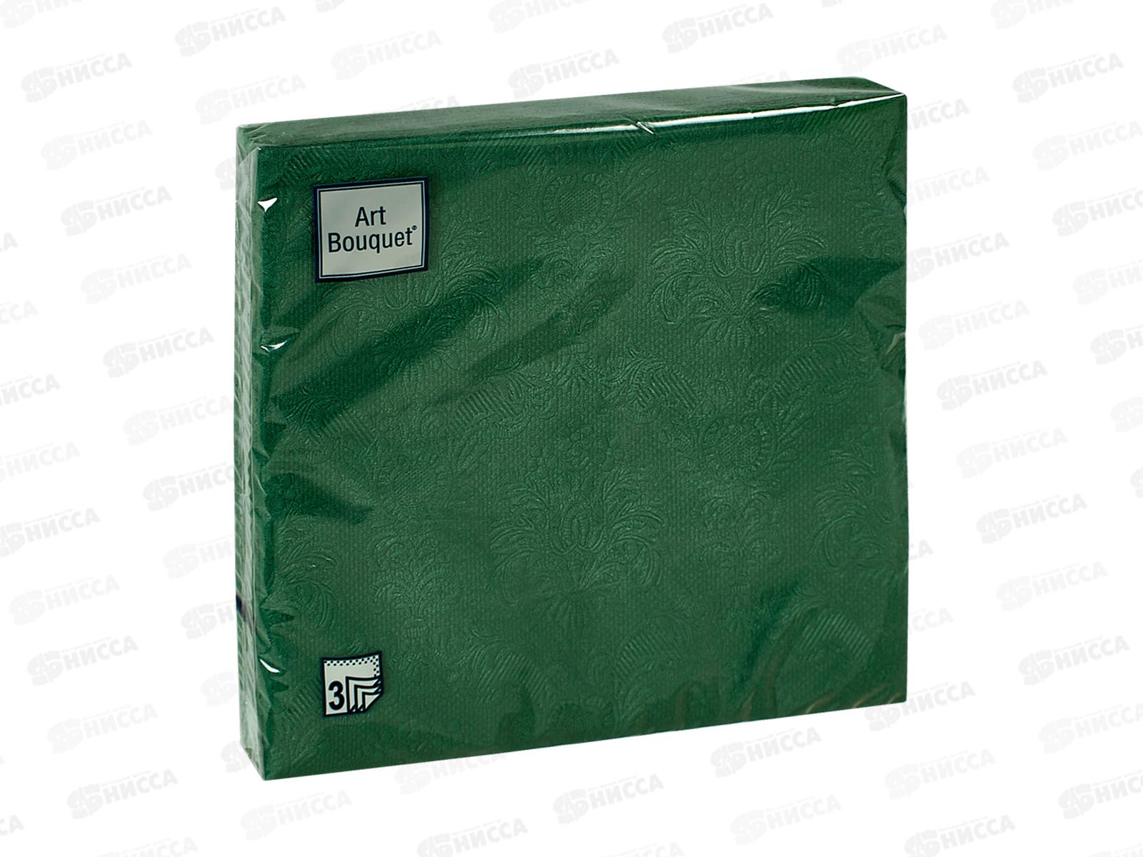 Салфетки 3-х слойные 16 листов 33*33 Art Bouquet Барокко Мятный темный, 57248*12