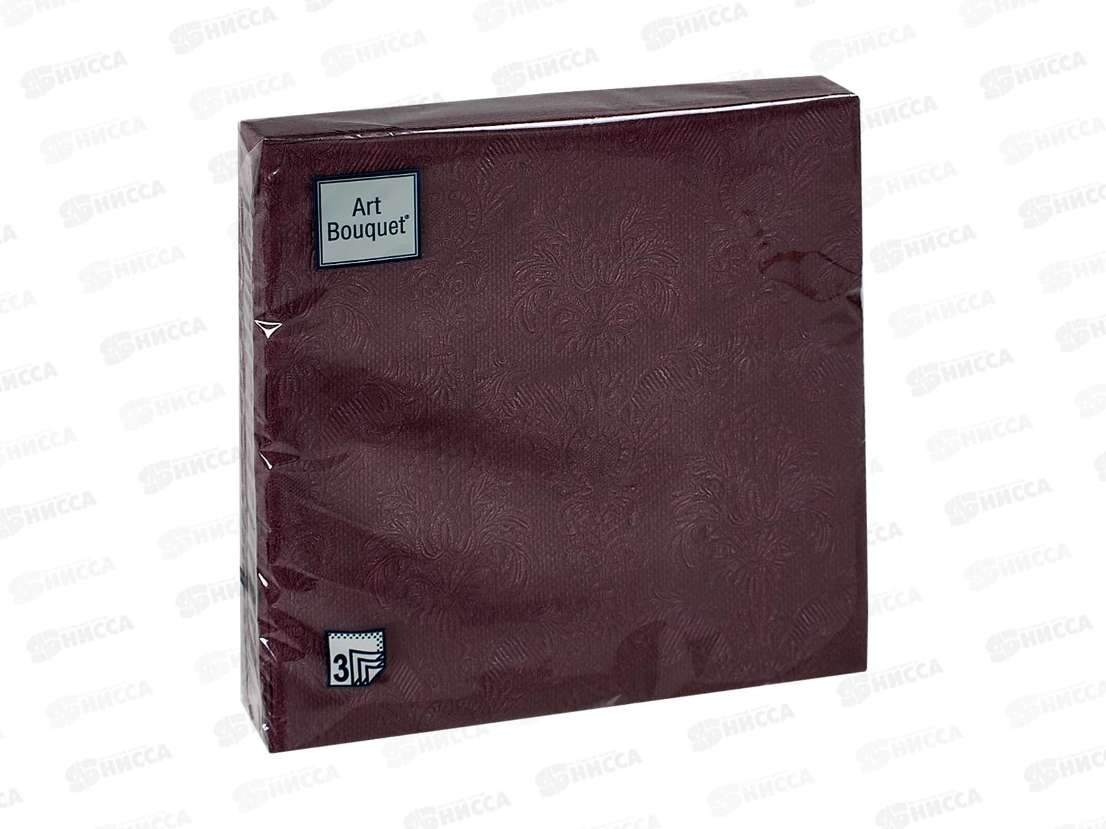 Салфетки 3сл 16л 33*33 Art Bouquet Барокко Ягодный,57249*12