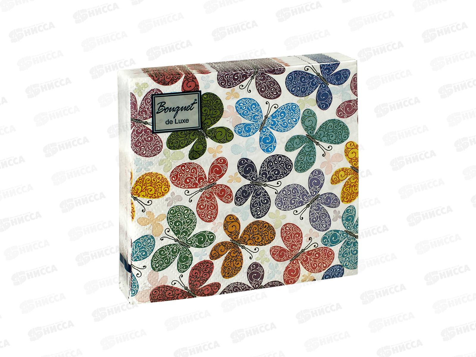 Салфетки 3сл 25л 24*24 Bouquet de Luxe Романтические бабочки,37099*15