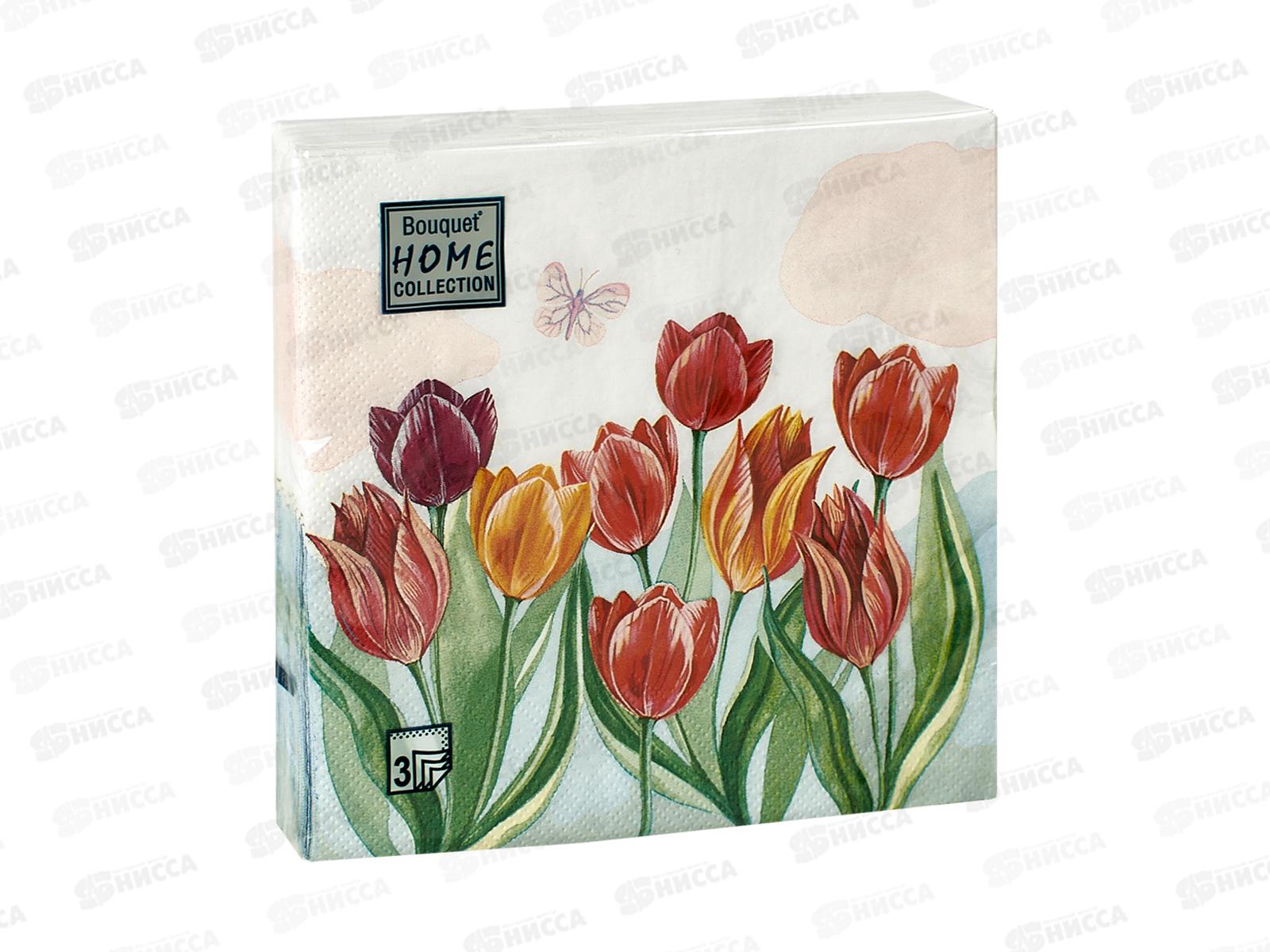 Салфетки 3сл 20л 33*33 Bouquet Home Цветочная иллюзия,25364 *12