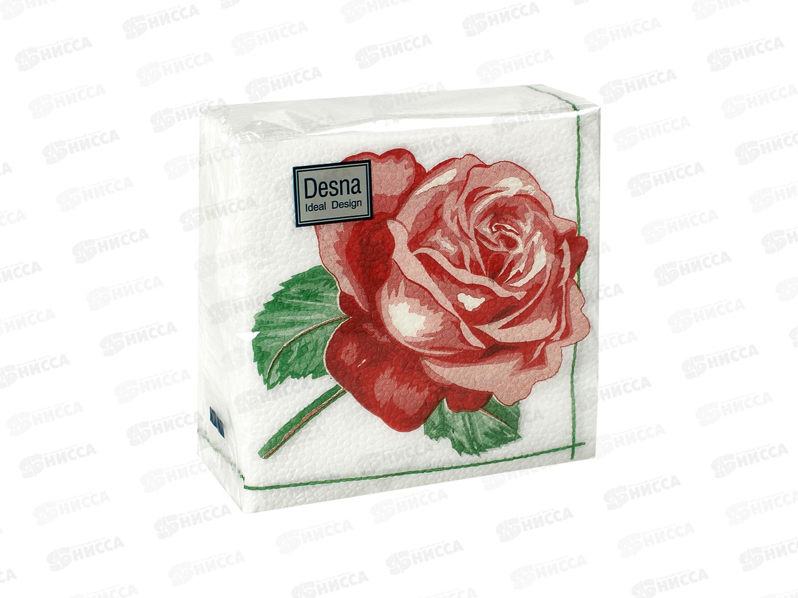Салфетки 1сл 40л 24*24 Desna Design Красная роза,57578*32