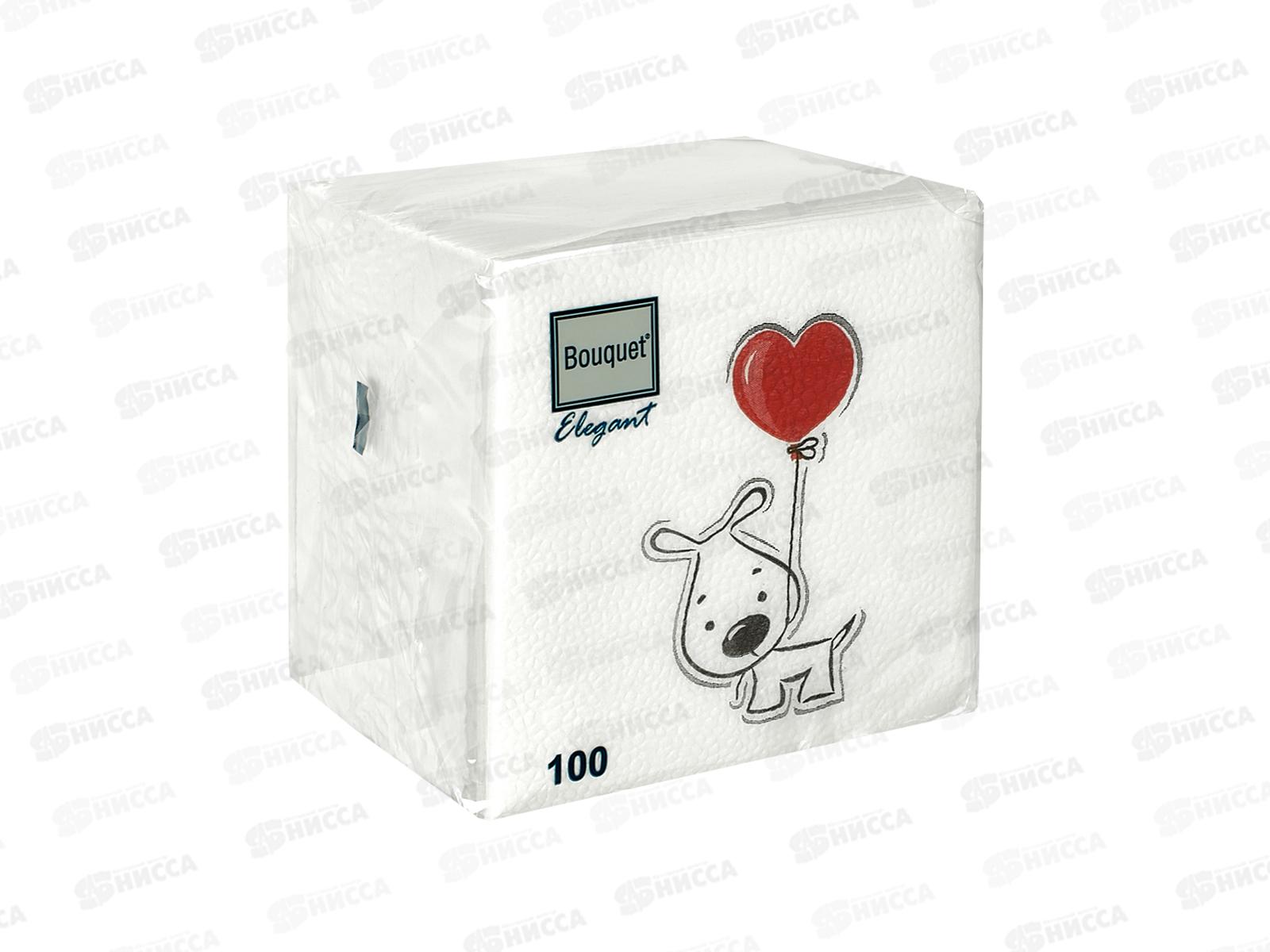 Салфетки 1сл 100л 24*24 Bouguet Elegant Собачка, 57378 *16